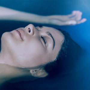 Woman floating in Altrincham float tank
